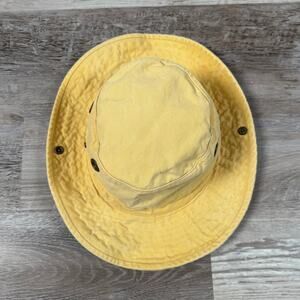 Vintage Tilley Yellow Canvas Bucket Hat Size 7 1/8 Ventilated Outdoor Sun Hat
